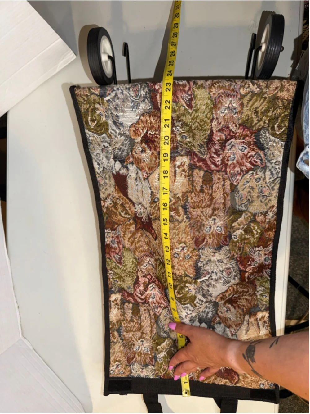 Unbranded Cat Print Rolling Shopping Tote Bag One Size Multi-color